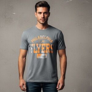 Philadelphia Flyers NHL T-Shirt Grey/Orange - Size L/G Official Licensed